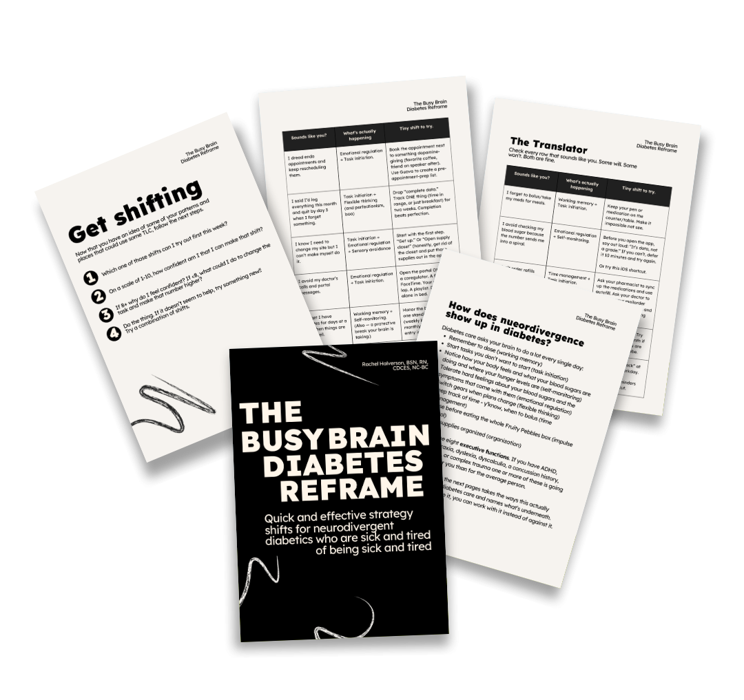 The Busy Brain Diabetes Reframe, a free guide for neurodivergent people managing diabetes